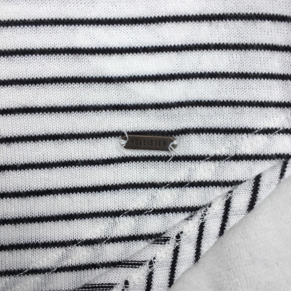 Hollister Black & White Striped Cold Shoulder - Picture 4 of 7